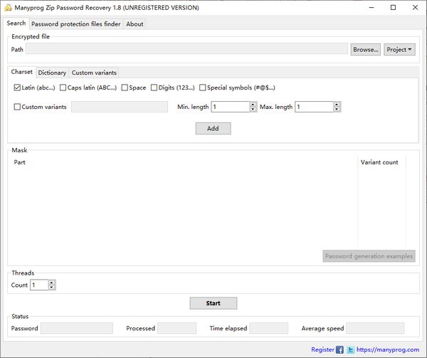 Manyprog Zip Password Recovery(ZIP密码恢复工具)v1.8官方版