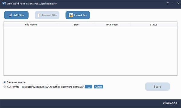 Any Word Permissions Password Remover(word密码移除工具)v9.9.8官方版