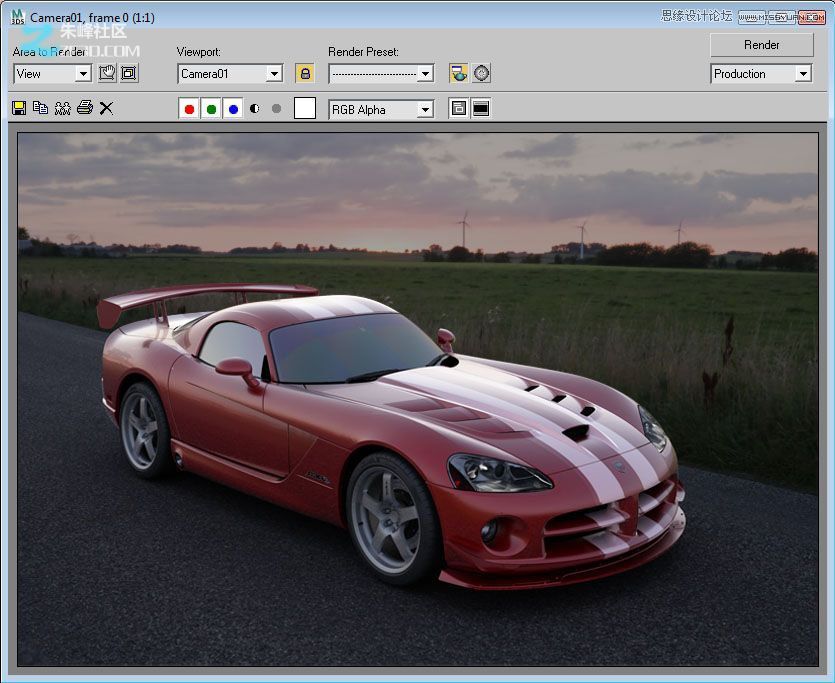 3DMAX创建一个逼真的汽车渲染教程