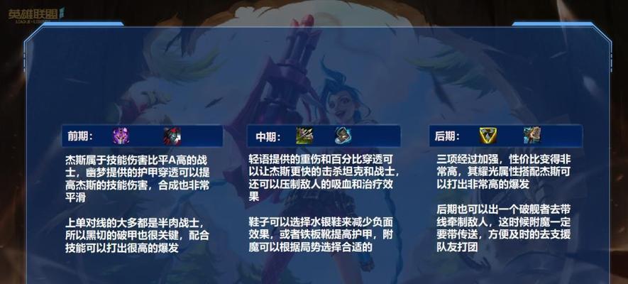最新以杰斯出装前排攻略大揭秘（深入探究以杰斯为前排英雄的装备选择与策略）