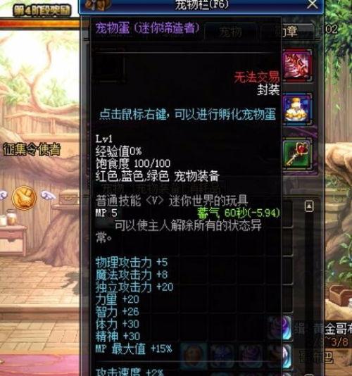 dnf宠物要怎么获得,轻松解锁萌宠陪伴