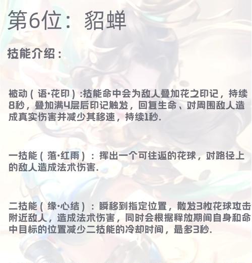 《貂蝉职业超秀出装铭文攻略》（向你揭秘如何打造超强的貂蝉装备与铭文组合！）