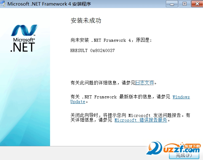 NET Framework 4安装未成功0x80240037